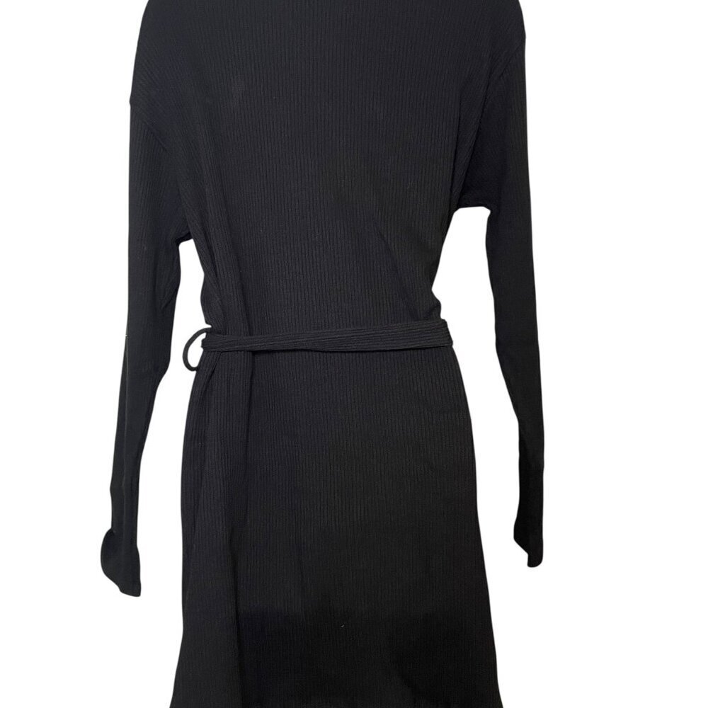 Cosabella Britt Cardi Robe Black NWT Cotton Modal Blend Pockets Belted Size M/L - Picture 3 of 5